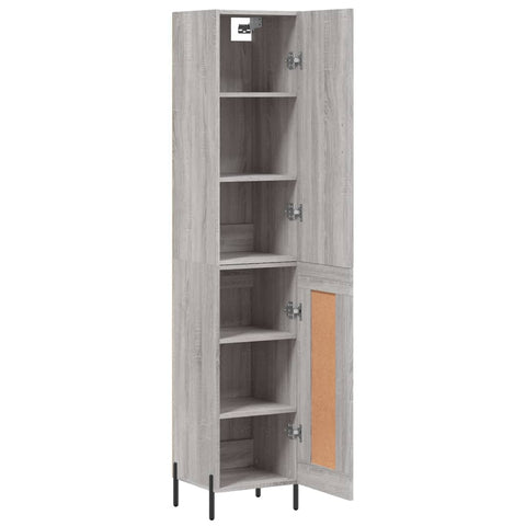 vidaXL Highboard Grau Sonoma 34,5x34x180 cm Holzwerkstoff