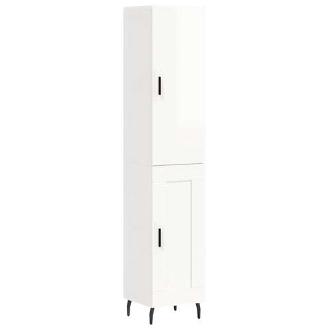 vidaXL Highboard Hochglanz-Weiß 34,5x34x180 cm Holzwerkstoff