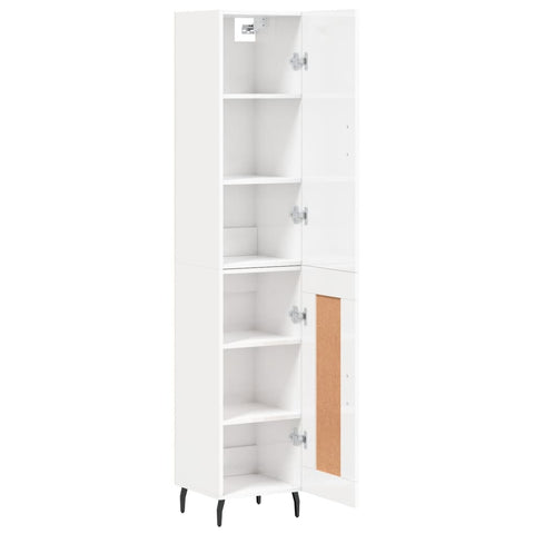 vidaXL Highboard Hochglanz-Weiß 34,5x34x180 cm Holzwerkstoff