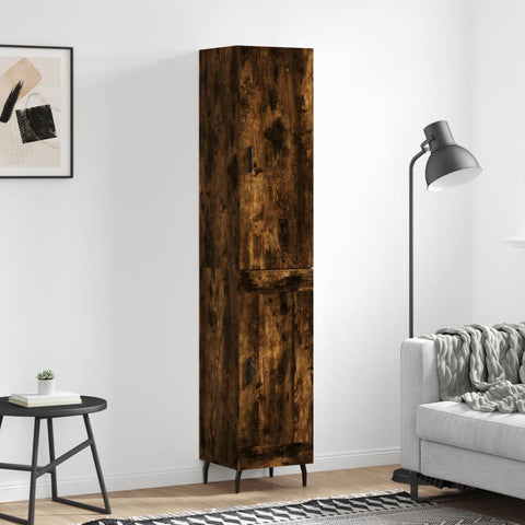 vidaXL Highboard Räuchereiche 34,5x34x180 cm Holzwerkstoff