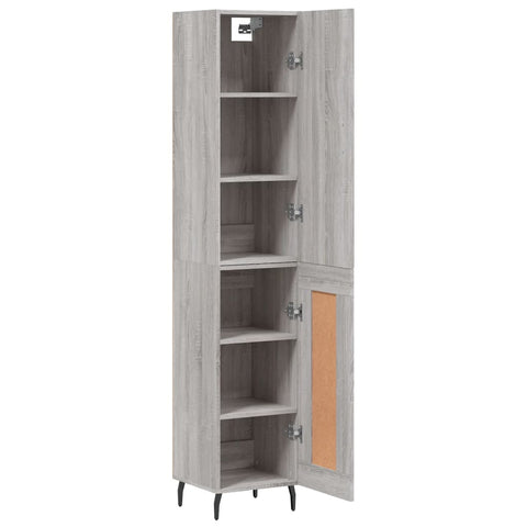 vidaXL Highboard Grau Sonoma 34,5x34x180 cm Holzwerkstoff