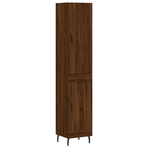 vidaXL Highboard Braun Eichen-Optik 34,5x34x180 cm Holzwerkstoff