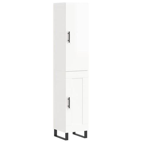 vidaXL Highboard Hochglanz-Weiß 34,5x34x180 cm Holzwerkstoff