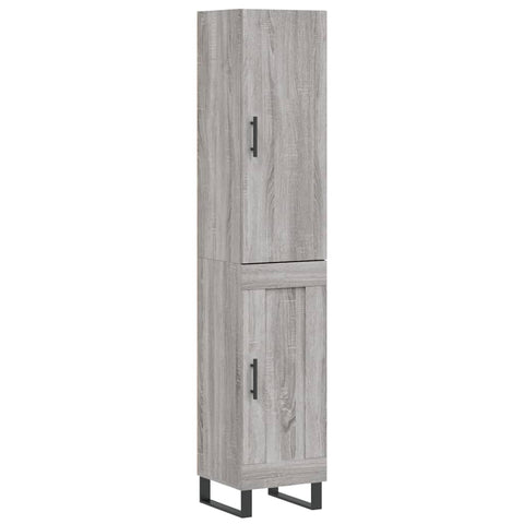 vidaXL Highboard Grau Sonoma 34,5x34x180 cm Holzwerkstoff