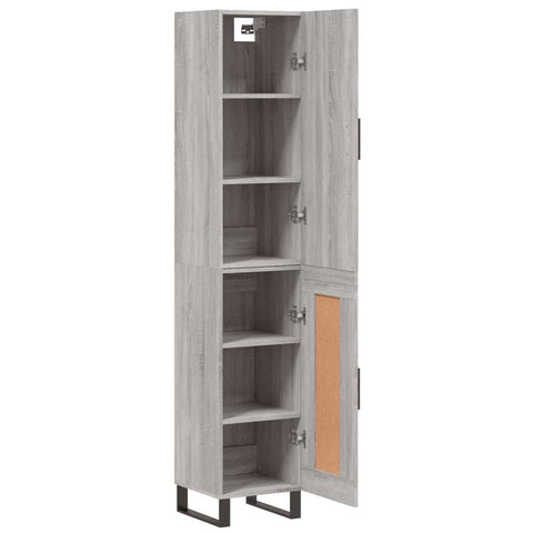 vidaXL Highboard Grau Sonoma 34,5x34x180 cm Holzwerkstoff