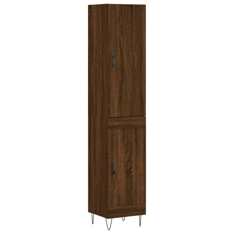 Highboard Braun Eichen-Optik 34,5x34x180 cm Holzwerkstoff