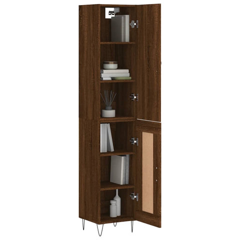 Highboard Braun Eichen-Optik 34,5x34x180 cm Holzwerkstoff