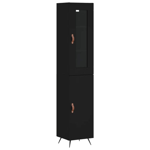 vidaXL Highboard Schwarz 34,5x34x180 cm Holzwerkstoff