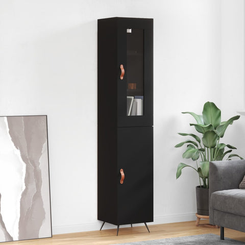 vidaXL Highboard Schwarz 34,5x34x180 cm Holzwerkstoff