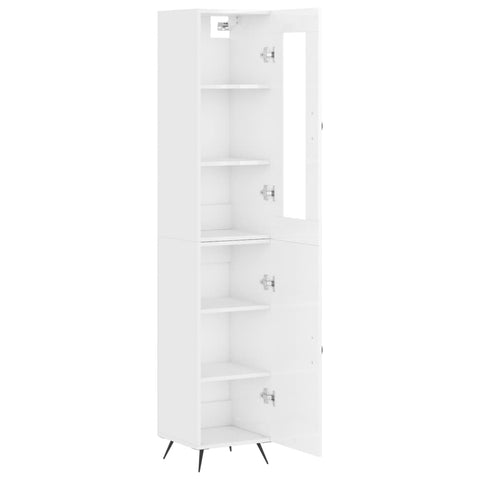 vidaXL Highboard Hochglanz-Weiß 34,5x34x180 cm Holzwerkstoff