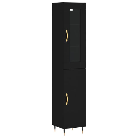 Highboard Schwarz 34,5x34x180 cm Holzwerkstoff