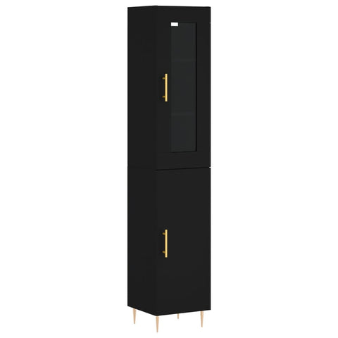 Highboard Schwarz 34,5x34x180 cm Holzwerkstoff