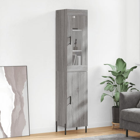 Highboard Grau Sonoma 34,5x34x180 cm Holzwerkstoff