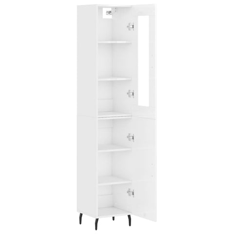 vidaXL Highboard Hochglanz-Weiß 34,5x34x180 cm Holzwerkstoff