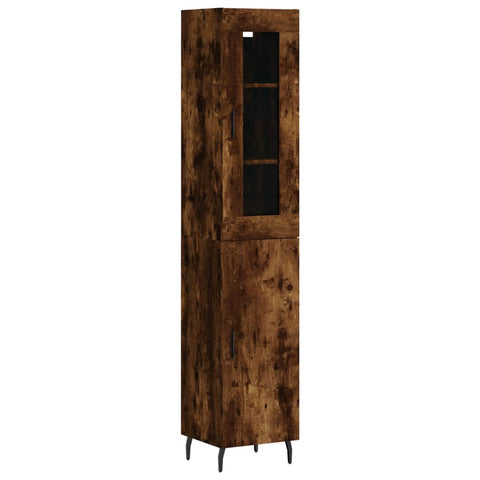 vidaXL Highboard Räuchereiche 34,5x34x180 cm Holzwerkstoff