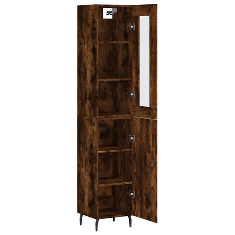 vidaXL Highboard Räuchereiche 34,5x34x180 cm Holzwerkstoff