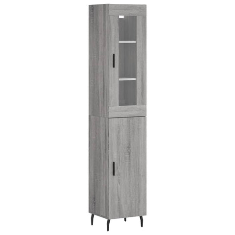 vidaXL Highboard Grau Sonoma 34,5x34x180 cm Holzwerkstoff