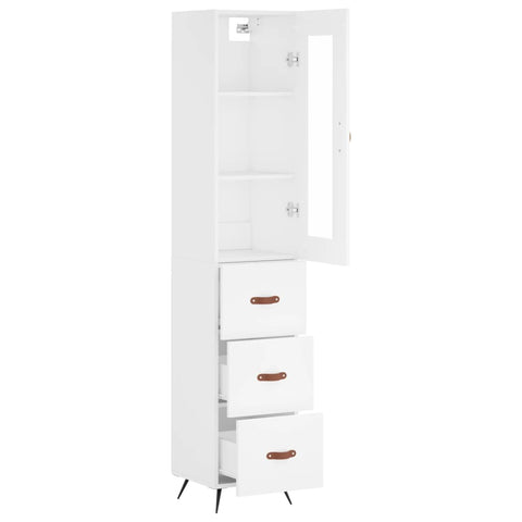 vidaXL Highboard Weiß 34,5x34x180 cm Holzwerkstoff