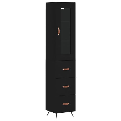 vidaXL Highboard Schwarz 34,5x34x180 cm Holzwerkstoff