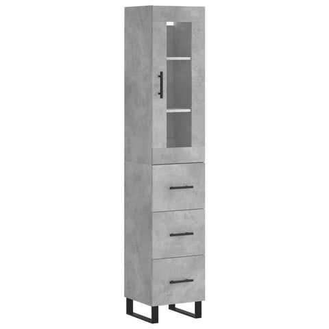 Highboard Betongrau 34,5x34x180 cm Holzwerkstoff