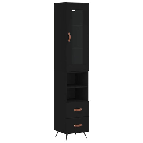 vidaXL Highboard Schwarz 34,5x34x180 cm Holzwerkstoff