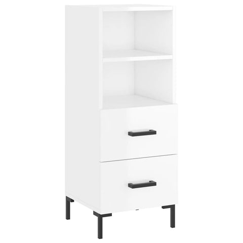 vidaXL Highboard Hochglanz-Weiß 34,5x34x180 cm Holzwerkstoff