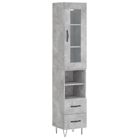 Highboard Betongrau 34,5x34x180 cm Holzwerkstoff