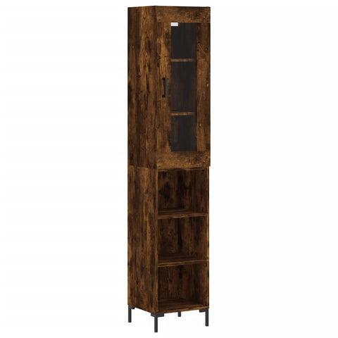 vidaXL Highboard Räuchereiche 34,5x34x180 cm Holzwerkstoff