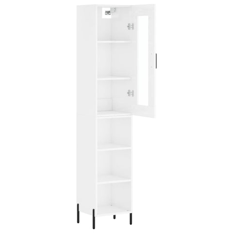 vidaXL Highboard Hochglanz-Weiß 34,5x34x180 cm Holzwerkstoff