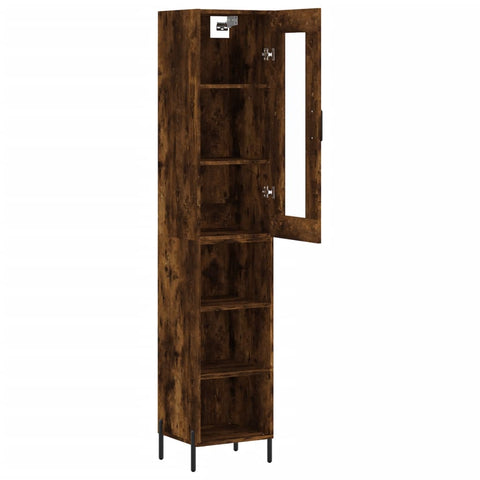 vidaXL Highboard Räuchereiche 34,5x34x180 cm Holzwerkstoff