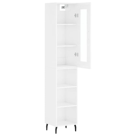 vidaXL Highboard Hochglanz-Weiß 34,5x34x180 cm Holzwerkstoff