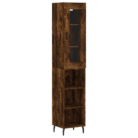 vidaXL Highboard Räuchereiche 34,5x34x180 cm Holzwerkstoff