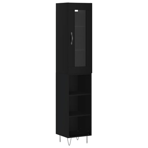 vidaXL Highboard Schwarz 34,5x34x180 cm Holzwerkstoff