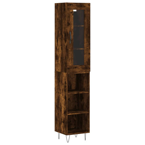 vidaXL Highboard Räuchereiche 34,5x34x180 cm Holzwerkstoff