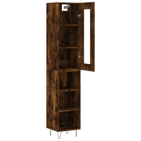 vidaXL Highboard Räuchereiche 34,5x34x180 cm Holzwerkstoff