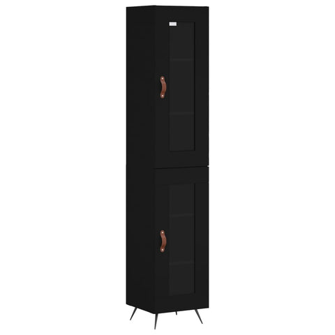 vidaXL Highboard Schwarz 34,5x34x180 cm Holzwerkstoff