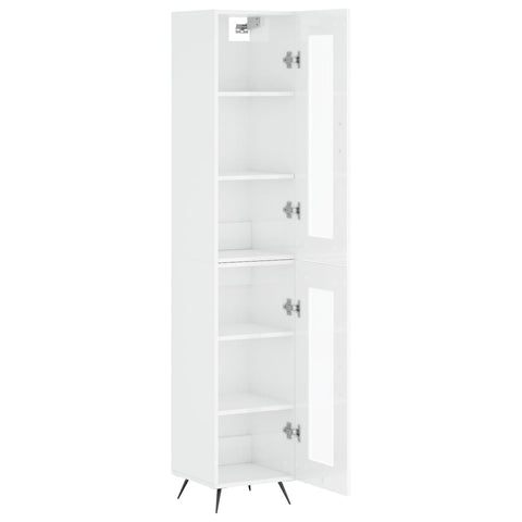 vidaXL Highboard Hochglanz-Weiß 34,5x34x180 cm Holzwerkstoff