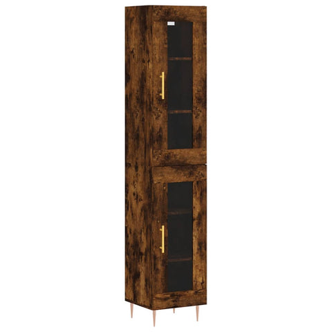 vidaXL Highboard Räuchereiche 34,5x34x180 cm Holzwerkstoff