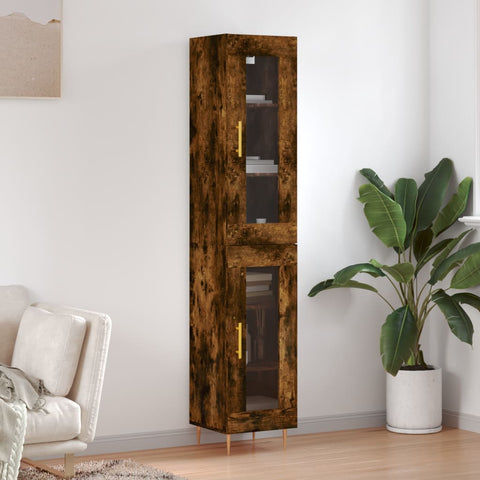 vidaXL Highboard Räuchereiche 34,5x34x180 cm Holzwerkstoff