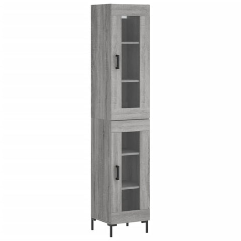 vidaXL Highboard Grau Sonoma 34,5x34x180 cm Holzwerkstoff