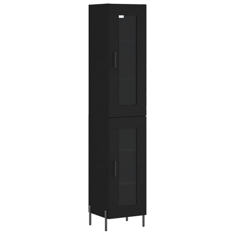 vidaXL Highboard Schwarz 34,5x34x180 cm Holzwerkstoff