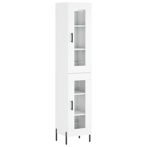 vidaXL Highboard Hochglanz-Weiß 34,5x34x180 cm Holzwerkstoff