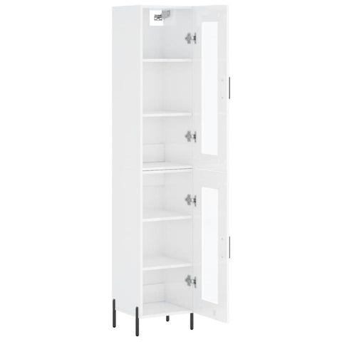 vidaXL Highboard Hochglanz-Weiß 34,5x34x180 cm Holzwerkstoff