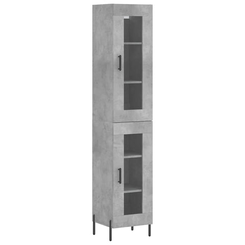 vidaXL Highboard Betongrau 34,5x34x180 cm Holzwerkstoff