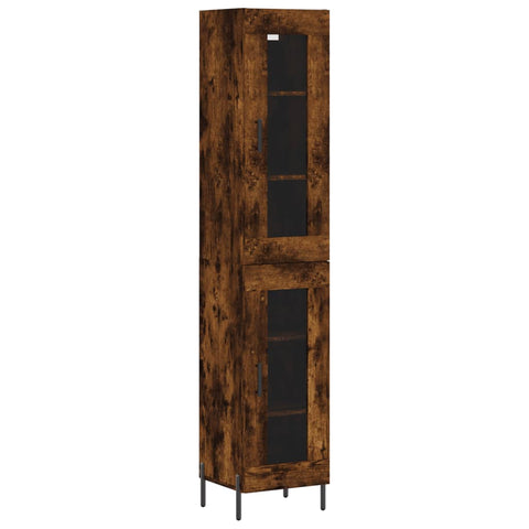 vidaXL Highboard Räuchereiche 34,5x34x180 cm Holzwerkstoff