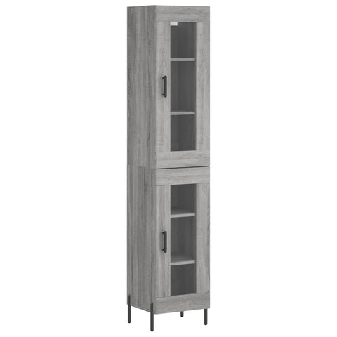 vidaXL Highboard Grau Sonoma 34,5x34x180 cm Holzwerkstoff