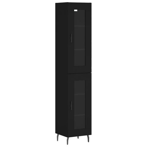 Highboard Schwarz 34,5x34x180 cm Holzwerkstoff