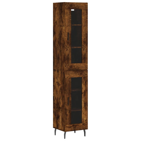 vidaXL Highboard Räuchereiche 34,5x34x180 cm Holzwerkstoff