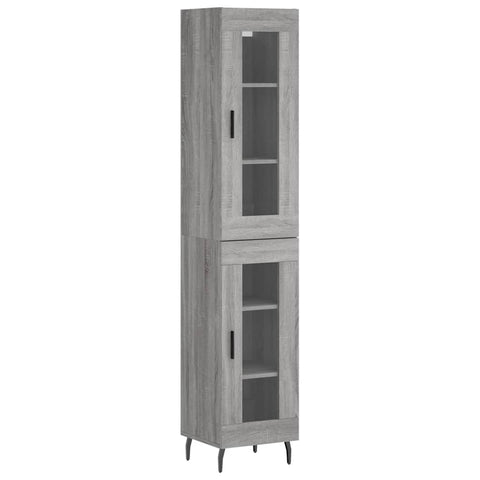 vidaXL Highboard Grau Sonoma 34,5x34x180 cm Holzwerkstoff