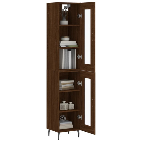 vidaXL Highboard Braun Eichen-Optik 34,5x34x180 cm Holzwerkstoff